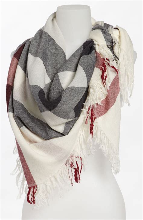 burberry merino wool square scarf|Check Wool Scarf in Stone .